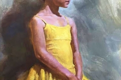 Yellow-Dress-13.5-x-17.5-oil-by-Robert-Barrett-4500-web