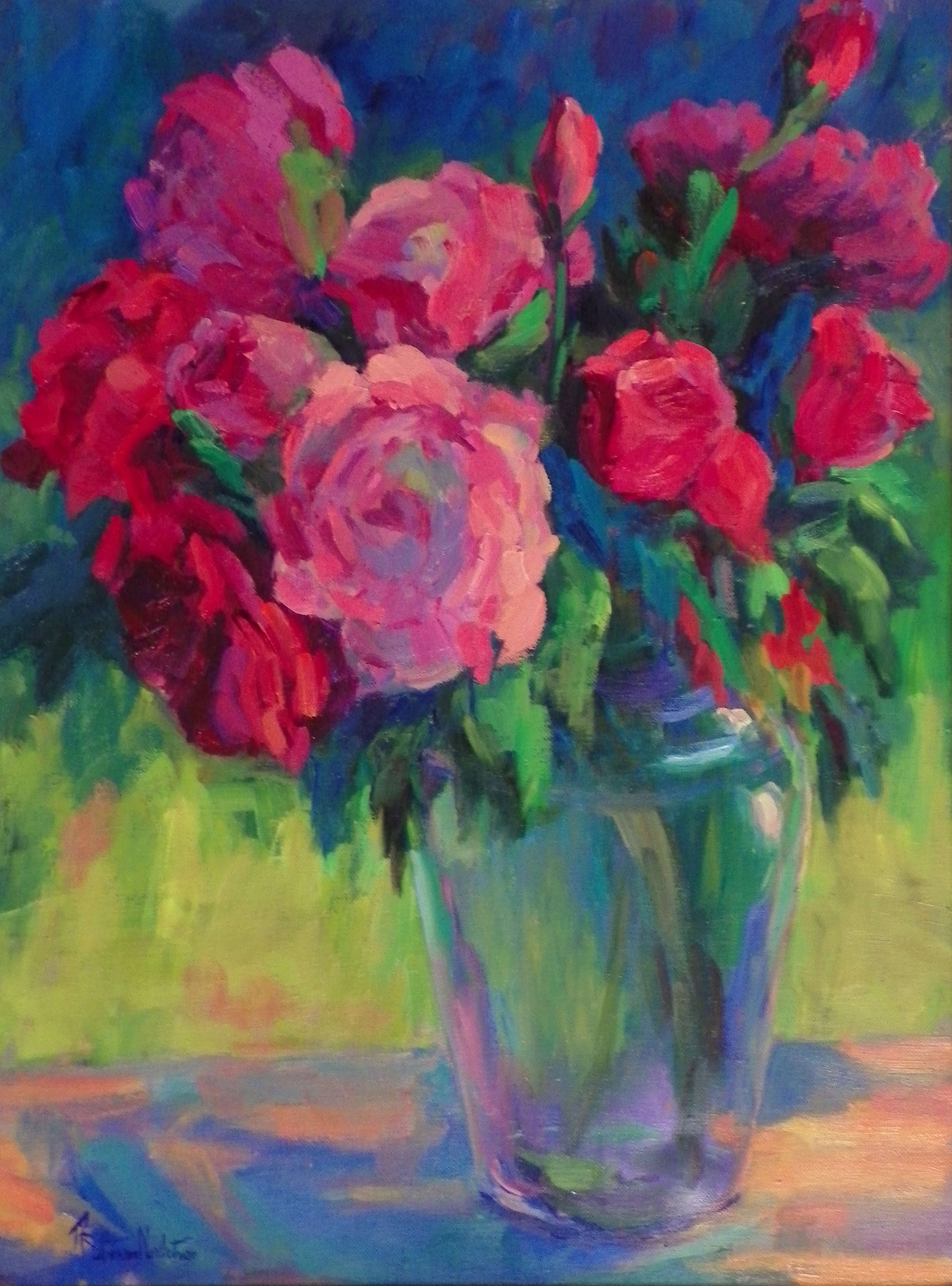 Peonies and Rose_ 24 x 18 oil_ $2,800_